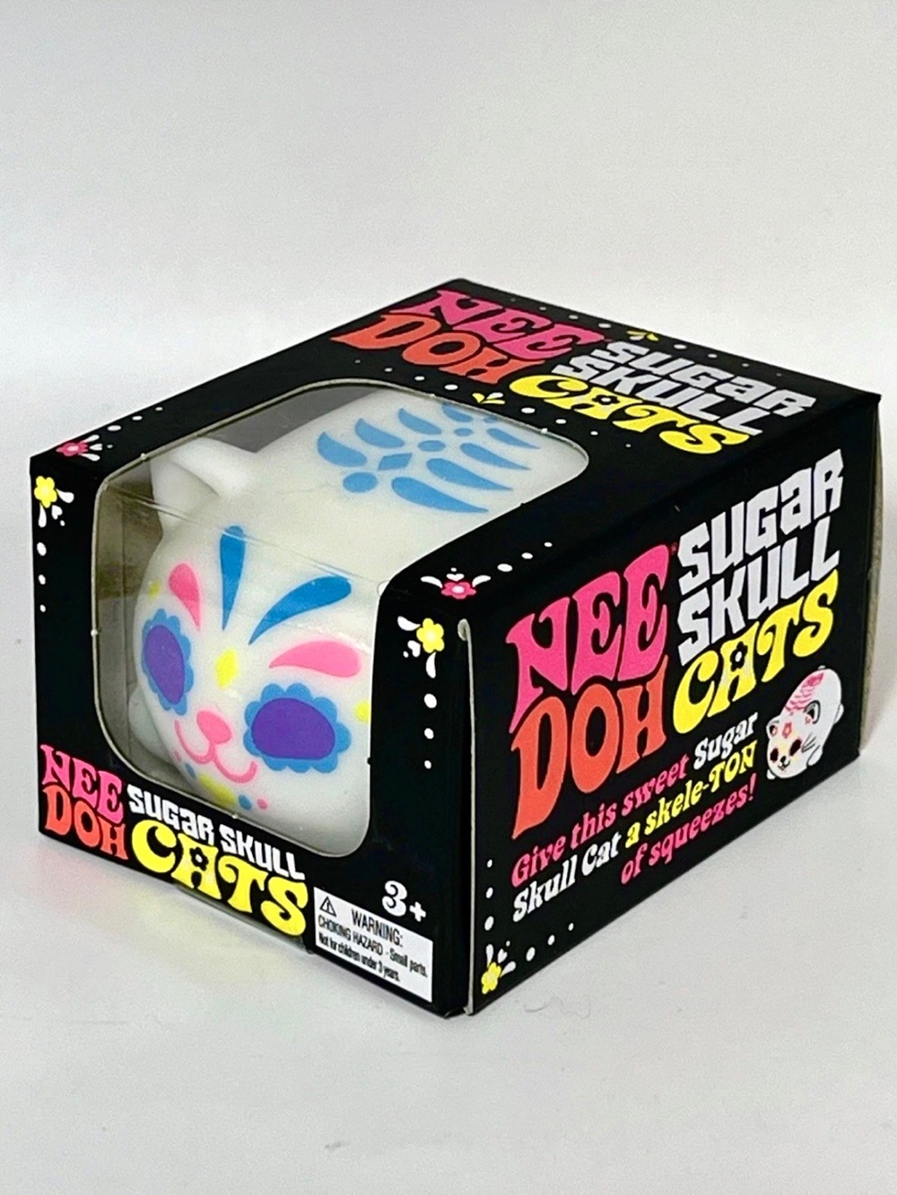 NWT Schylling NeeDoh Sugar Skull Cat | Glow in the Dark